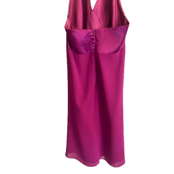 HOST PICK! NWOT #Barbiecore Halter Dress w/ Empire Waist & Chiffon Overlay. - Picture 10 of 14